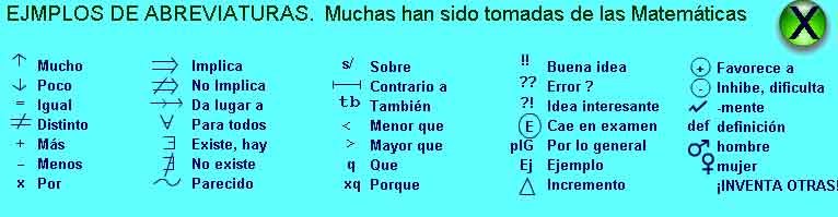 En esta imagen vemos unas 35 abreviaturas muy &uacute;tiles para los esquemas. 